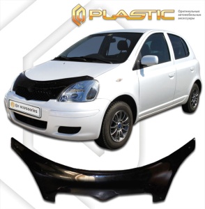 Дефлектор капота Toyota Vitz 1 1999-2005 (P10) | exclusive, черный