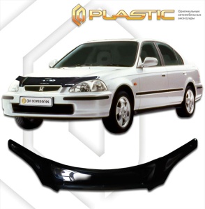 Дефлектор капота Honda Civic 6 седан 1995-2000 (EK2, EK3, EK4, EK9) | черный