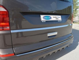 Накладка под номером на крышку багажника для VW T6 2015+ Transporter, Caravelle, Multivan : нержавейка, 1 часть