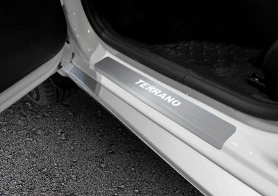 Накладки на пороги для Nissan Terrano 2014+/2017+ | нержавейка, Rival