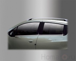 Хром молдинги окон «нижние» для Chevrolet Spark 2011+