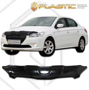 Дефлектор капота Peugeot 301 2012- | черный