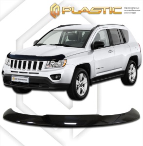 Дефлектор капота Jeep Compass рестайлинг 2011-2015 (MK49) | черный