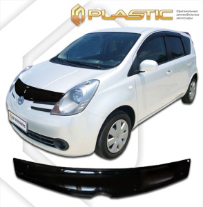 Дефлектор капота Nissan Note 2004-2008 (правый руль) | черный
