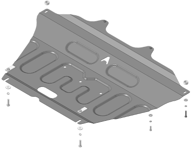 Защита картера Лада Искра | двигатель + КПП, 1.5 мм, сталь | АвтоСтандарт | 52101