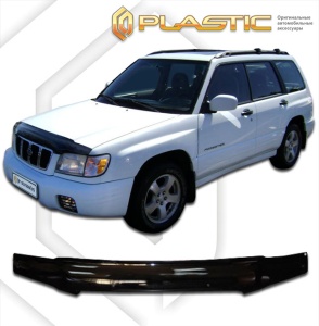 Дефлектор капота Subaru Forester рестайлинг SF5, SF9 2000-2002 | черный