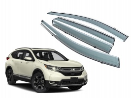 Премиум дефлекторы окон для Honda CR-V 5 2017+ | с молдингом из нержавейки
