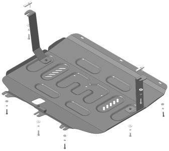 Защита картера FAW Bestune T90 2023+ | двигатель + КПП, 2 мм, сталь | MOTODOR | 73909
