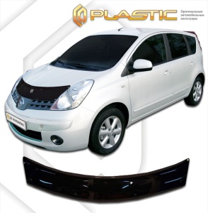 Дефлектор капота Nissan Note 2006-2008 (левый руль) | черный