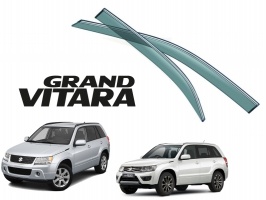 Дефлекторы окон с хромированным молдингом для Suzuki Grand Vitara 2005-2015