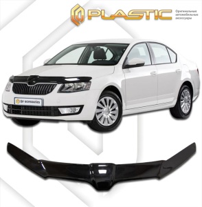 Дефлектор капота Skoda Octavia A7 2013-2016 | exclusive, черный