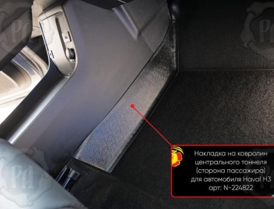 Накладка на ковролин центрального тоннеля Хавал Н3 2024+ | пассажирская