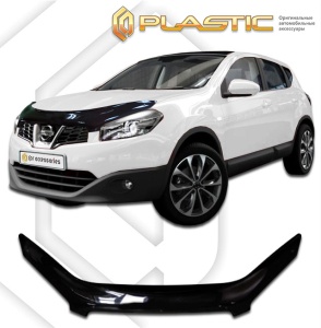 Дефлектор капота Nissan Qashqai +2 2008-2013 | exclusive, черный