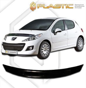 Дефлектор капота Peugeot 207 2009- | черный