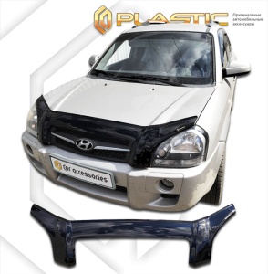 Дефлектор капота Hyundai Tucson 1 2005-2009 | exclusive, черный