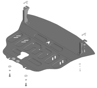 Защита картера BAIC X35 2019- | двигатель + КПП, 1,5 мм, сталь | АвтоСтандарт | 58501