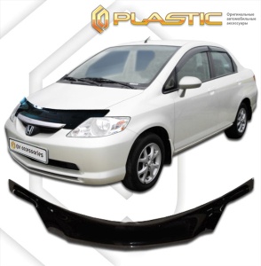 Дефлектор капота Honda Fit Aria 2002-2004 (D-6,7,8,9) | exclusive, черный