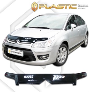 Дефлектор капота Citroen C4 2004-2008 (LA) | черный