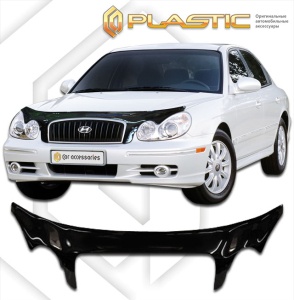 Дефлектор капота Hyundai Sonata 4 2004-2012 (EF) | exclusive, черный