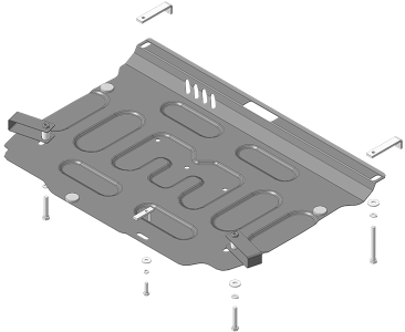 Защита картера Honda Civic 8 (4D) 2006-2012 | двигатель + КПП, 2 мм, сталь | MOTODOR | 70815