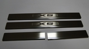 Накладки на пороги с логотипом для BMW X5 (E70) 2006-2013 | нержавейка