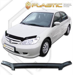 Дефлектор капота Honda Civic седан 7 2004-2005 (ES-1) | черный