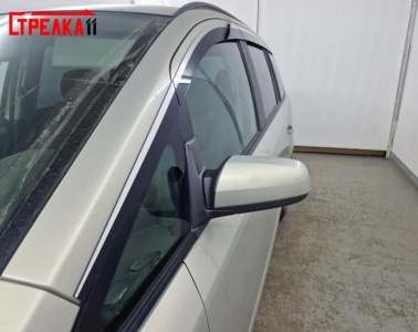 Дефлекторы Опель Зафира Б 2005-2014 | с хром молдингом, из 8 частей, премиум, плоские, 2D