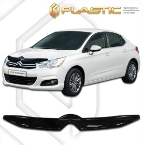 Дефлектор капота Citroen C4 седан 2013- | черный