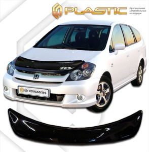 Дефлектор капота Honda Stream 1 2004-2006 (RN1-RN5) | черный