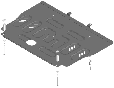 Защита картера Hongqi HS7 2 2023+ | двигатель + КПП, 2 мм, сталь | MOTODOR | 73910