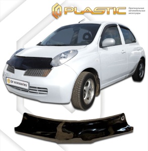 Дефлектор капота Nissan Micra 2004-2006 (K12) | черный