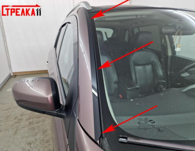 Премиум водостоки дефлекторы лобового стекла Renault Koleos 1 2008-2016