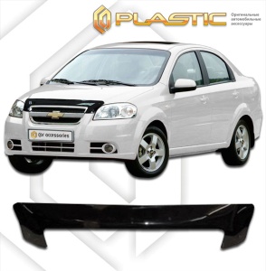 Дефлектор капота Chevrolet Aveo седан 2006-2011 | черный