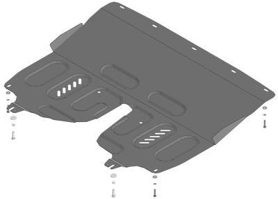 Защита картера Changan CS75 Plus 4 2025+ | двигатель + КПП, 2 мм, сталь | MOTODOR | 77217