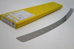 Накладка на задний бампер для Skoda Fabia II 2007+/2010+ | нержавейка + силиконовые вставки, без загиба