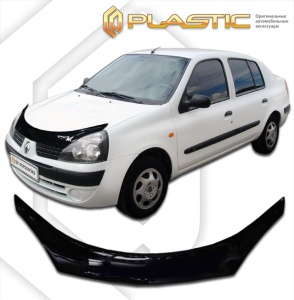 Дефлектор капота Renault Symbol 2006-2009 (LB) | exclusive, черный