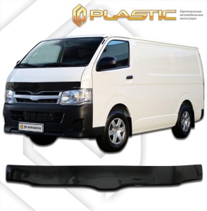 Дефлектор капота Toyota Hiace 200 Левый руль 2004- (широкая кабина) | exclusive, черный