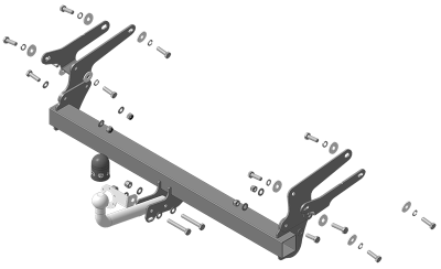 Фаркоп Toyota RAV 4 2019-2022 | шар A - оцинкованный, нагрузка 75/1500 | АвтоСтандарт | T101A