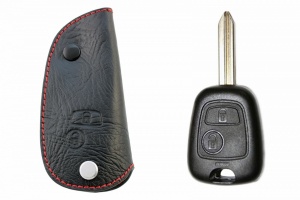 Брелок «кожаный чехол» для ключа Peugeot 206 307 406 Partner