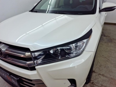 Накладки на фары для Toyota Highlander 3 2013-2020 | 2 штуки, декор