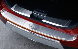 Накладка на задний бампер для Nissan X-Trail (T32) 2014+ | нержавейка, с загибом по краям