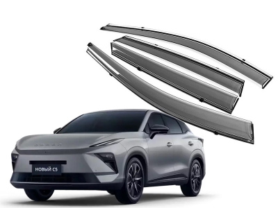 Премиум дефлекторы окон для OMODA C5 2 2026+ | с молдингом из нержавейки