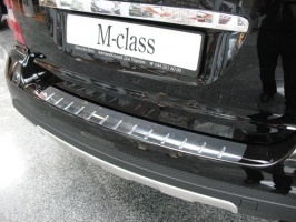 Накладка на задний бампер с силиконом, нерж. сталь для MERCEDES  M-class