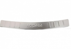 Накладка на задний бампер для Рено Логан 2004-2009 дорестайл | зеркальная нержавейка