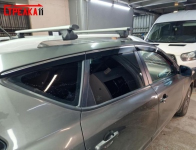 Дефлекторы Киа Сид 1 универсал 2007-2012 | с хром молдингом, из 6 частей, премиум, плоские, 2D