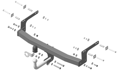 Фаркоп Renault Kaptur 2020-2022 | шар A - оцинкованный, нагрузка 75/1200 | АвтоСтандарт | R105A