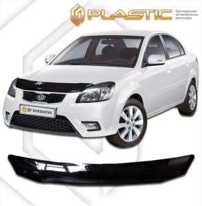 Дефлектор капота Kia Rio 2 хетчбэк 2005-2011 (JB) | черный