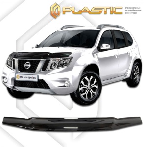 Дефлектор капота Nissan Terrano 2013+ | черный