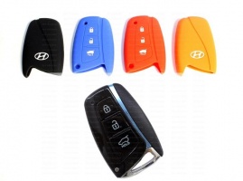 Силиконовый чехол на смарт-ключ Hyundai Santa Fe 2012+ | 3 кнопки