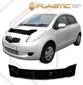 Дефлектор капота Toyota Vitz 2 2005-2010 (DBA-KSP90, DBA-SCP90, DBA-NCP91) | черный